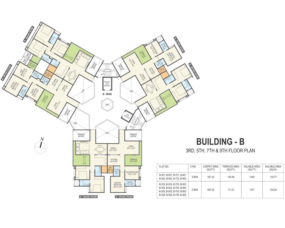 2BHKD 3 BHKD Apartments in WAKAD, Courtyard One Concept